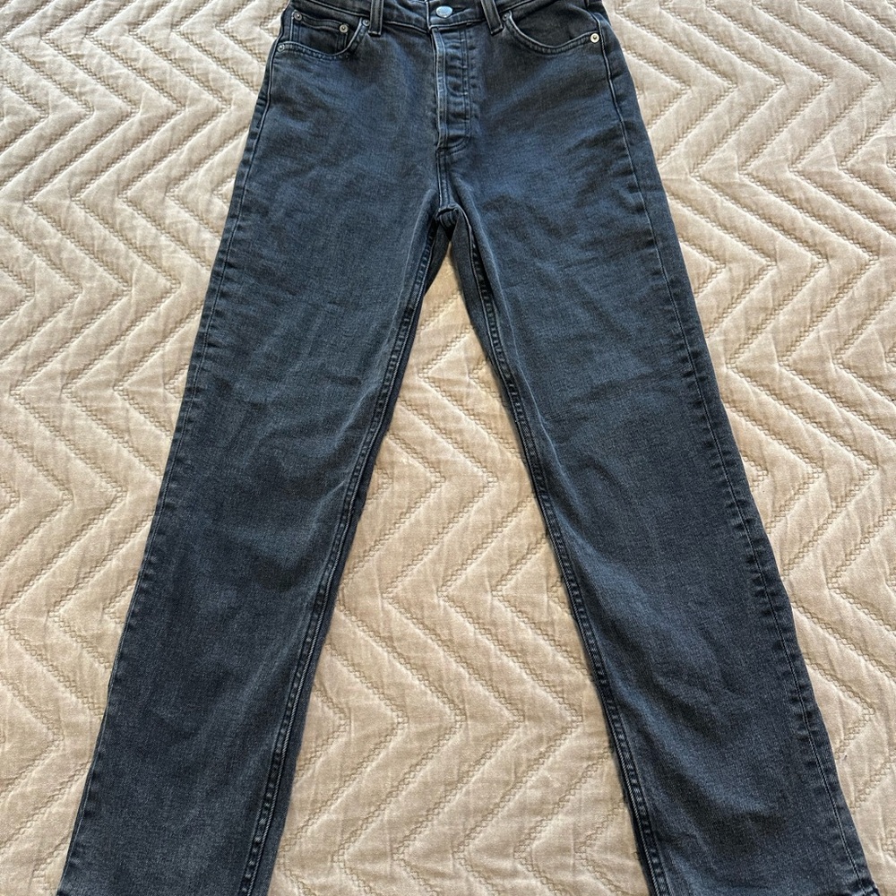 Aritzia Dark Gray Straight Leg Jeans